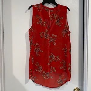 Tank Top Button Up Blouse